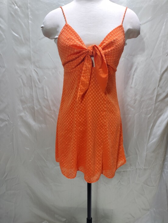 Alice + Olivia Dresses & Skirts - Alice + Olivia Dress Roe Mini Front Tie in Monarch Orange Size 0